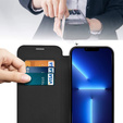 Cu clapetă pentru iPhone 13 Pro Max, RFID Wallet MagSafe CamShield, negru