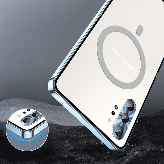 Carcasă de protecție pentru camera foto pentru Samsung Galaxy Note 10+ Plus, CamShield MagSafe, transparent / albastru