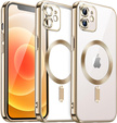 Husă pentru iPhone 11, Electro MagSafe, de aur + Sticlă pentru ecran