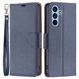 Cu clapetă pentru Samsung Galaxy A54 5G, Wallet Litchi Magnet, albastru închis