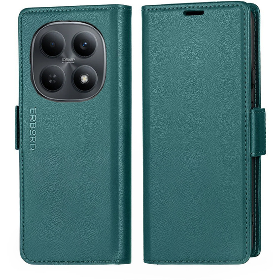 Husă flip lucioasă ERBORD Litchi pentru Xiaomi Redmi Note 15 5G