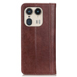 Husa cu clapetă pentru Motorola Edge 50 Ultra, Split Leather, maro
