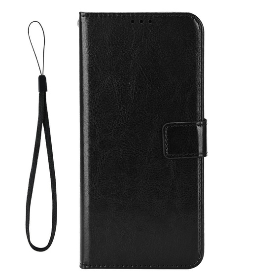 Cu clapetă pentru Honor Magic 7 Pro, Crazy Horse Wallet, negru