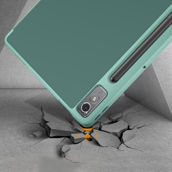 Husă pentru Lenovo Tab P12, Smartcase cu spațiu pentru stylus, verde