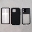 Love Mei Huse pentru iPhone 12, armored with glass, negru