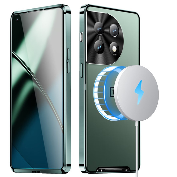 Carcasă de protecție pentru camera foto pentru OnePlus 12 5G, CamShield MagSafe, transparent / verde