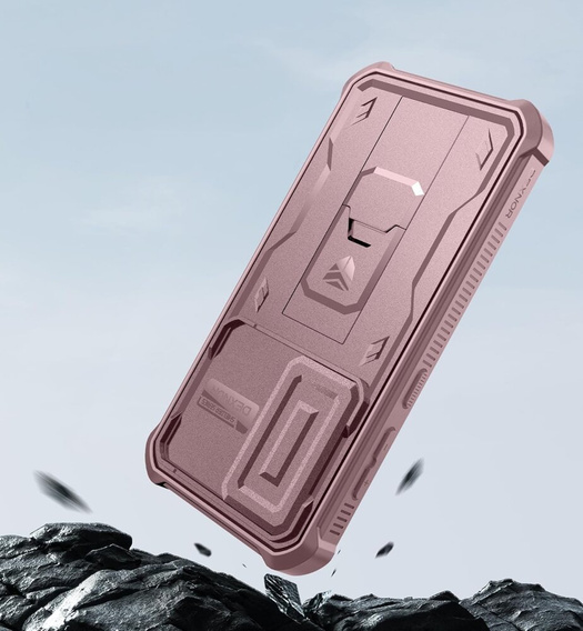 Husă blindată pentru Samsung Galaxy S24, Dexnor Full Body (Two Frames), roz