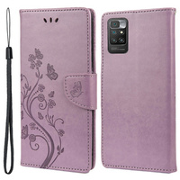 Cu clapetă pentru Xiaomi Redmi 10, Butterfly, violet