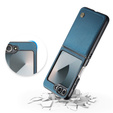 Husă pentru Samsung Galaxy Z Flip7 FE / Z Flip6, CASEME Litchi Leather, albastru