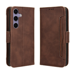 Cu clapetă pentru Samsung Galaxy S25 FE, Card Slot, maro
