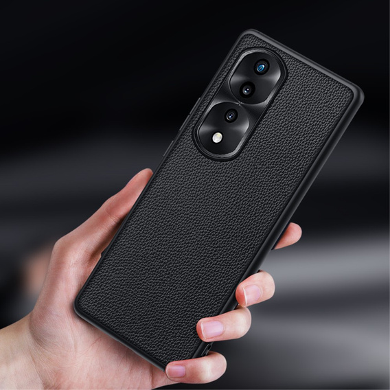 Husă din piele pentru Honor 70 5G, leather hybrid, negru