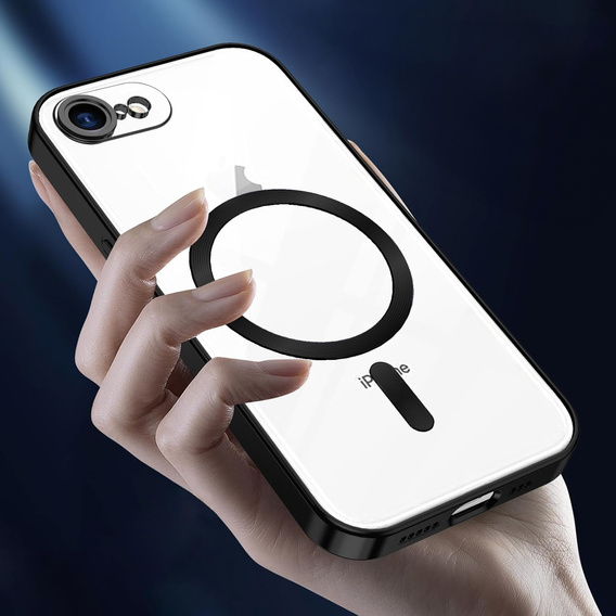 Husă pentru iPhone 7 / 8, Electro MagSafe, negru + Sticlă pentru ecran