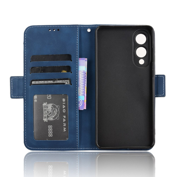 Cu clapetă pentru Samsung Galaxy S25 Edge, Card Slot, albastru închis