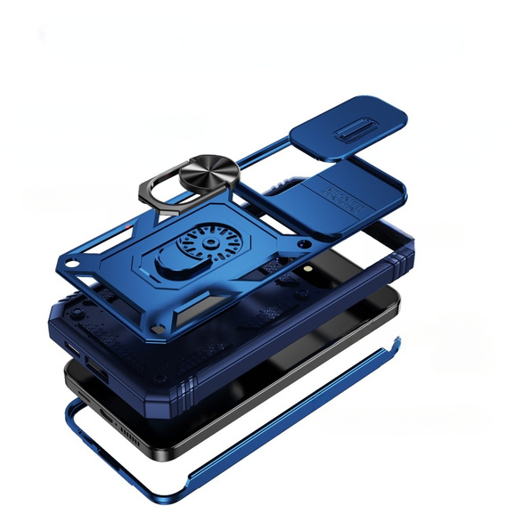 Husă blindată pentru Samsung Galaxy S24, CamShield Slide, albastru
