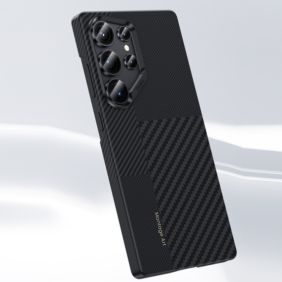 Carcasa BENKS Kevlar pentru Samsung Galaxy S25 Ultra, pentru MagSafe, Carbon Fiber, negru