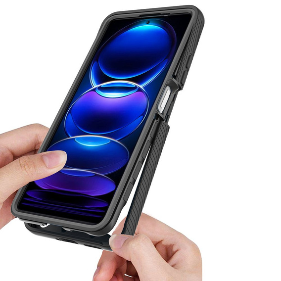 Carcasă pentru Xiaomi Redmi Note 12 5G / POCO X5 5G, Shockproof, cu folie, negru