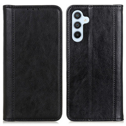 Huse pentru Samsung Galaxy A55 5G, Wallet Litchi Leather, negru
