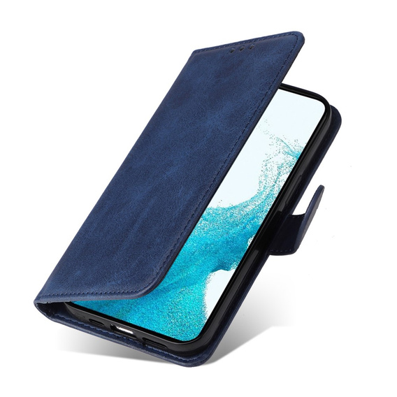 Cu clapetă pentru Samsung Galaxy A34 5G, Leather Wallet, albastru închis