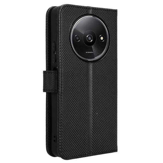 Cu clapetă pentru Xiaomi Redmi A3, Wallet Smart Magnet, negru