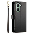 Cu clapetă pentru Xiaomi Poco X7 Pro 5G, Wallet Zipper Pocket, negru