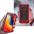 Husă pentru iPhone 14, R-JUST CamShield Slide, armată, roșu / negru