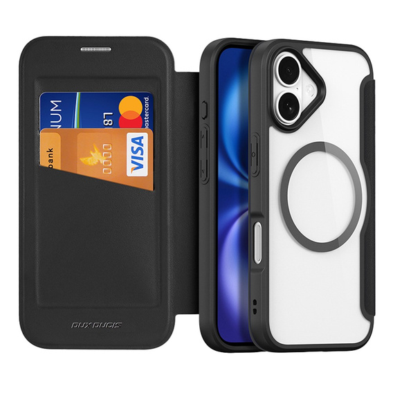 Husă Dux Ducis pentru iPhone 17, Skin X Pro, cu clapetă, pentru MagSafe, negru