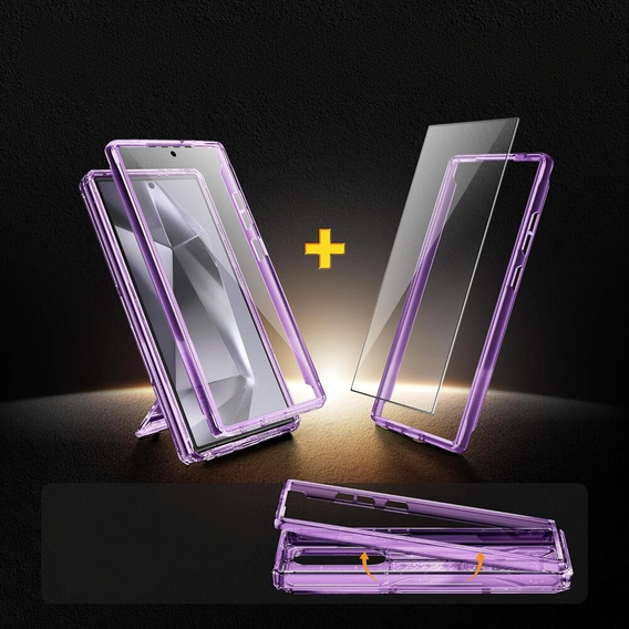 Husa pentru Samsung Galaxy S24 Ultra, Tongate MECH Series Clip, transparent / violet