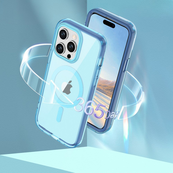 Carcasă pentru iPhone 16 Pro, Shockproof Hybrid, cu folie pentru ecran, pentru MagSafe, albastru