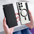 Cu clapetă pentru Samsung Galaxy S24 Ultra, RFID Wallet MagSafe CamShield, negru