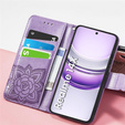 Cu clapetă pentru Realme 14X / Realme C75, Butterfly, violet