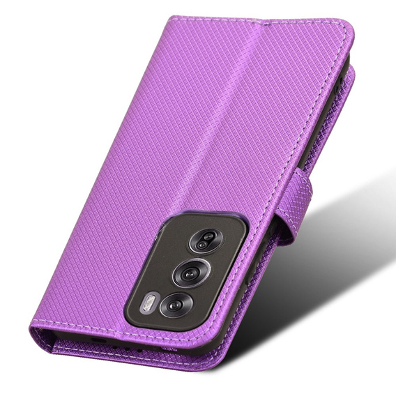 Cu clapetă pentru Oppo Reno 12, Wallet Smart Magnet, violet