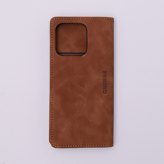Husă pentru Xiaomi Redmi 12C, ERBORD Vintage, portofel cu clapetă, maro
