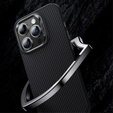 Carcasa BENKS Kevlar pentru iPhone 15 Pro Max, pentru MagSafe, Carbon Fiber, negru