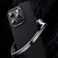 Carcasa BENKS Kevlar pentru iPhone 15, pentru MagSafe, Carbon Fiber, negru