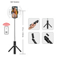 Selfie Stick Coco P-04 cu funcție de trepied și telecomandă Bluetooth, pentru smartphone-uri de la 6,5 cm la 9,5 cm lățime