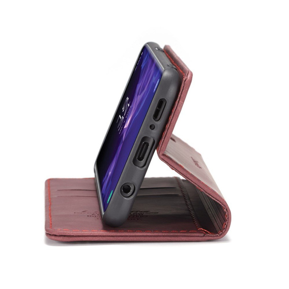 Husa CASEME pentru Samsung Galaxy S9, Leather Wallet Case, maroon