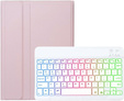 Husă cu tastatură bluetooth iluminată pentru iPad 10.9 2022 (10 gen.), roz