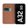 Cu clapetă pentru Samsung Galaxy A32 5G, Split Leather Wallet, negru