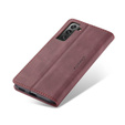 Husa CASEME pentru Samsung Galaxy S22 5G, Leather Wallet Case, roșu