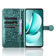 Husa cu clapetă pentru Realme C71, Wallet Rhombus, verde