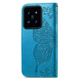 Cu clapetă pentru Xiaomi 14T Pro, Butterfly, albastru