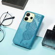 Cu clapetă pentru Xiaomi Redmi Note 14 4G, Butterfly, albastru