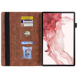 Husă pentru Samsung Galaxy Tab S10 FE+ Plus, Classic, cu spațiu pentru stylus, maro