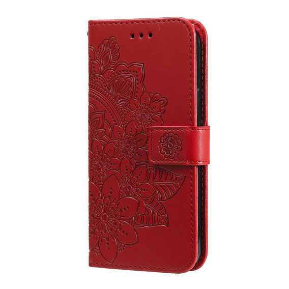 Cu clapetă pentru Samsung Galaxy A13 4G, Mandala Flower, roșu
