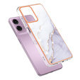 Carcasă de protecție pentru Motorola Moto G24 / G24 Power / G04, Marble Slim Case, alb
