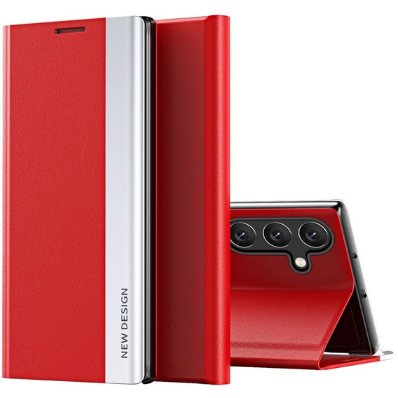 Cu clapetă pentru Samsung Galaxy A35 5G, Side Magnetic, roșu