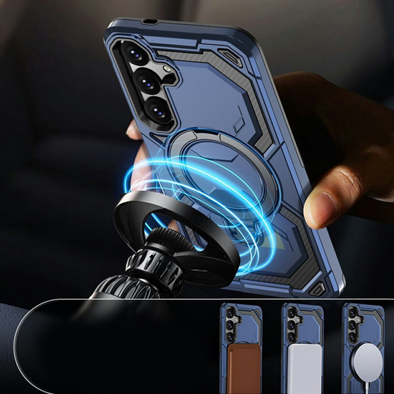 Husă magnetică cu suport pentru Samsung Galaxy A57 5G, albastră