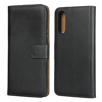 Cu clapetă pentru Sony Xperia 10 II, Case Genuine Leather, negru