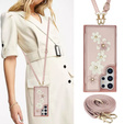 Husa pentru Samsung Galaxy S25 Ultra, Leather Flower Card Slot, roz