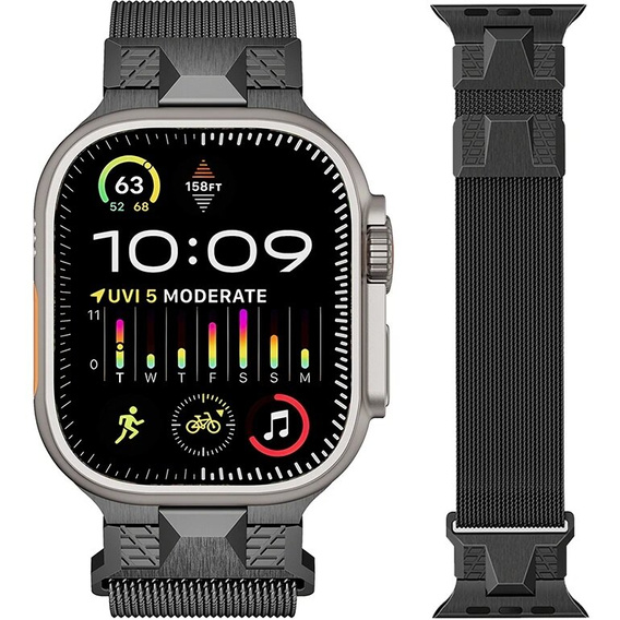 Bransoleta do Apple Watch 1/2/3/4/5/6/7/8/SE/ULTRA 42/44/45/49 MM, Czarna